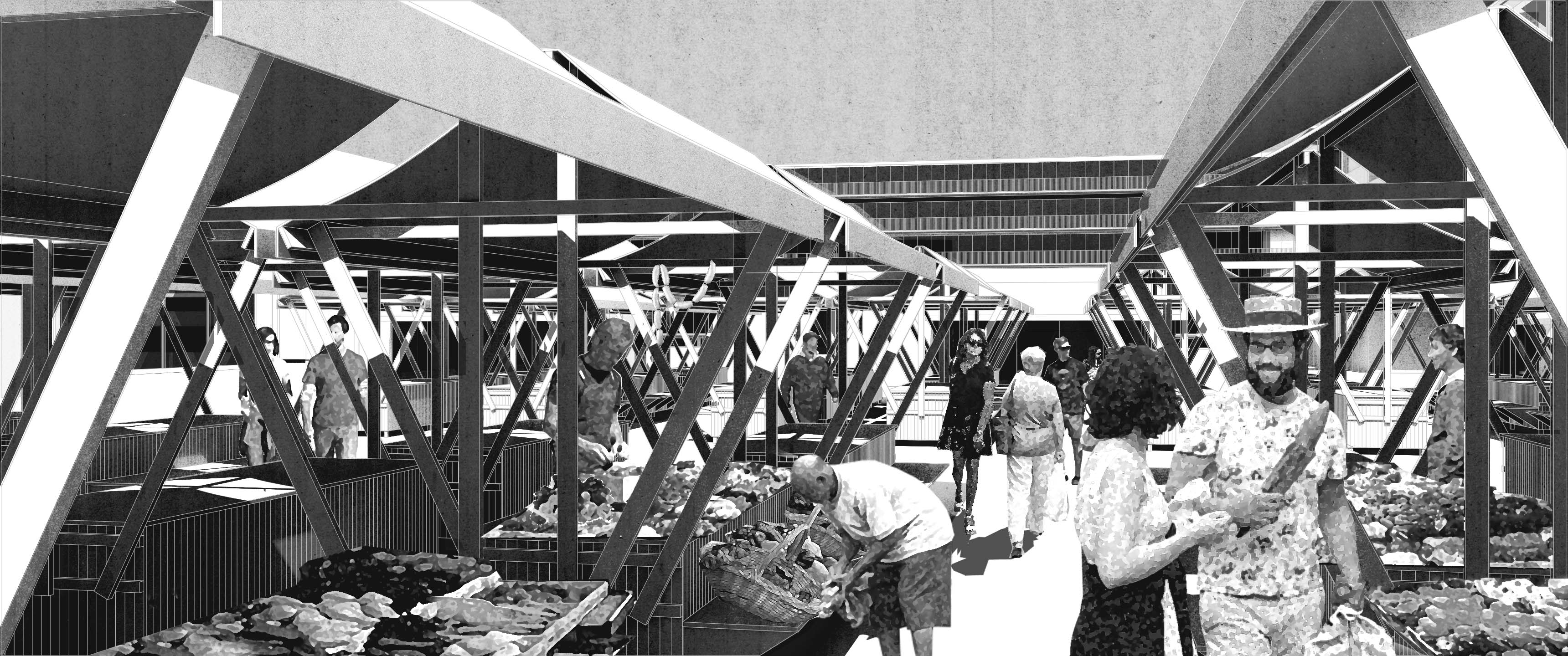 Eine Collage von Hubert Pfaffenbichler für die Tu Wien im Studio Städtebau.